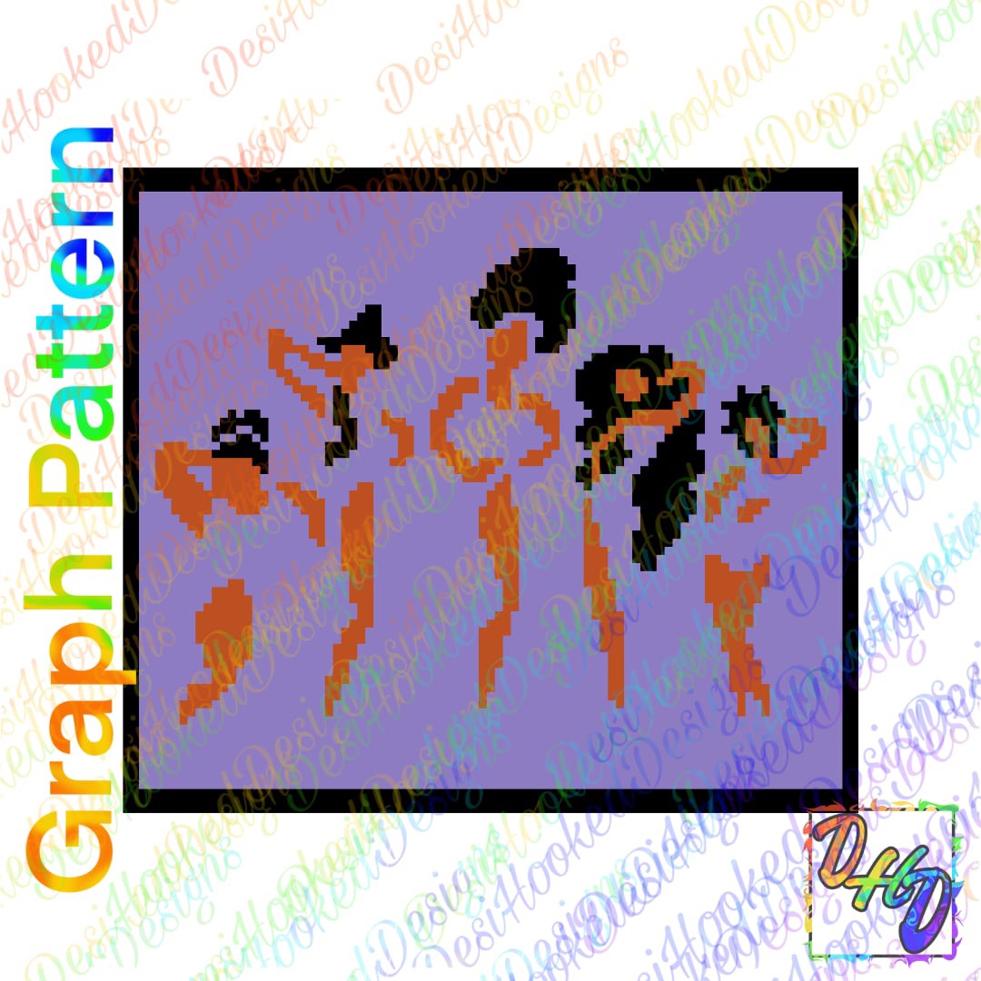 Bronzed Ladies Pillow Crochet Graph