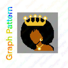 Afro Queen Crown Graph Pattern