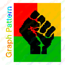 Black Power Fist Pillow Crochet Graph Pattern