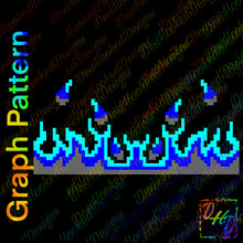 Blue Flames Crochet Graph