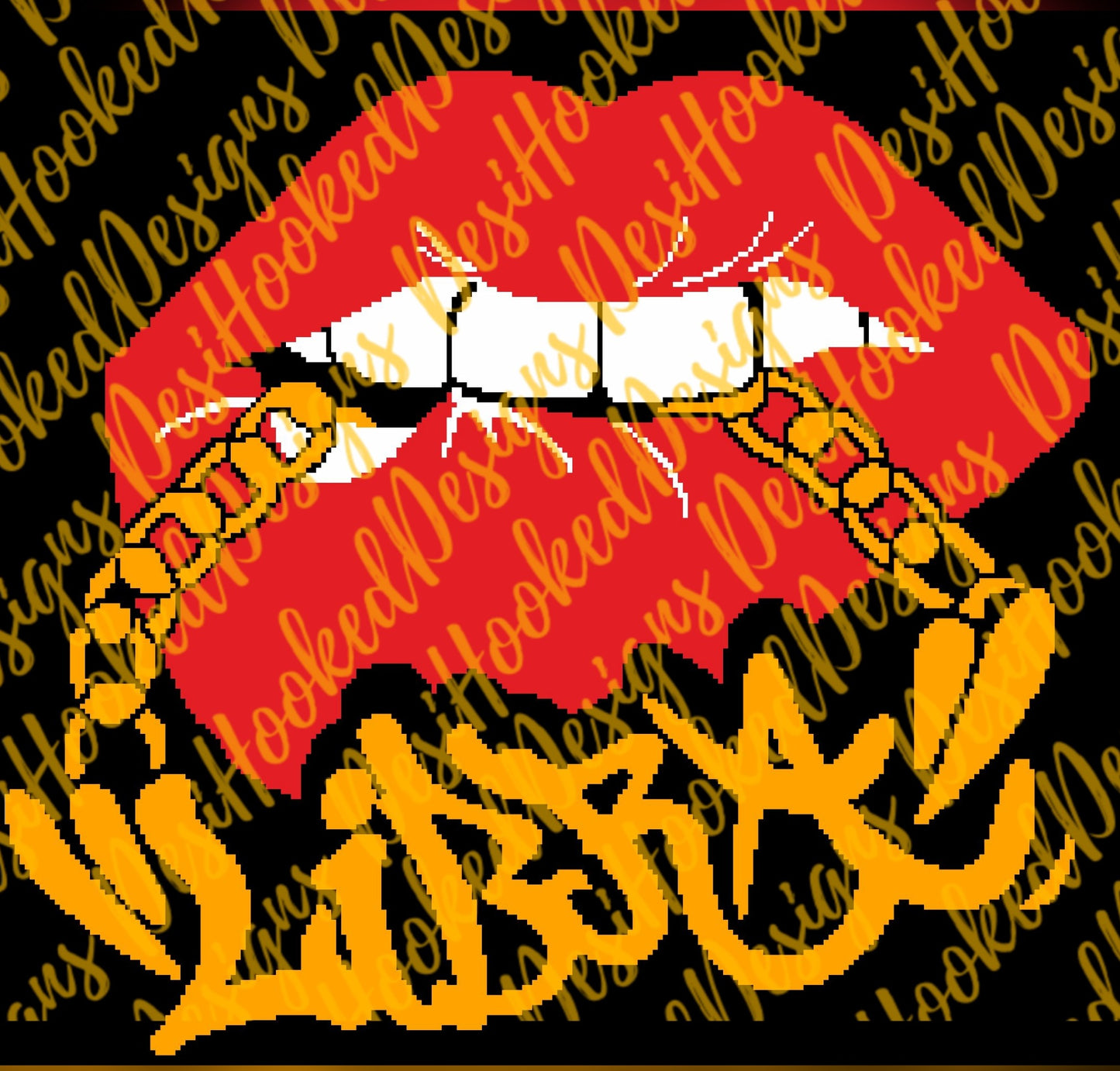 Lip Bite Chain Blanket Graph Pattern